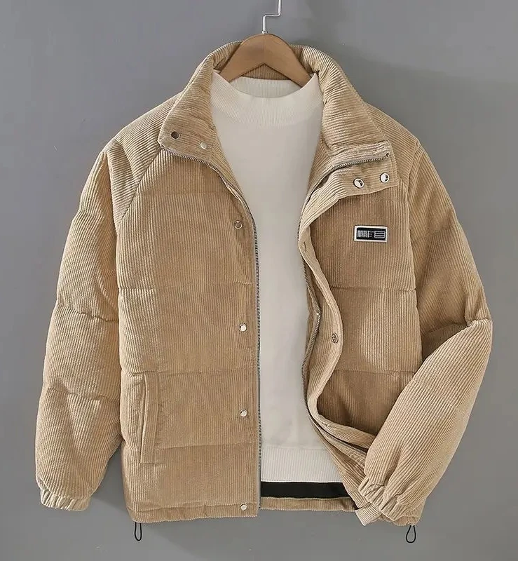 

Пальто для мужчин, новая зимняя мужская куртка, теплые вельветовые куртки с хлопковой подкладкой, простая мужская одежда для хлеба, парки