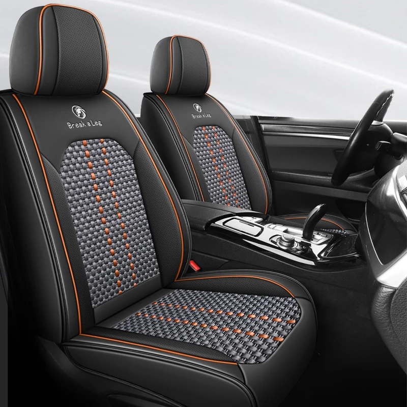 

Front 2-Seater Luxury Ice Silk + Nappa Leather Car Seat Covers, Universal, Suitable for Various Car Models, Suitable for All Seasons, Comfortable and Wear-Resistant, with Side Wing Support to Enhance Driving Experience, Available in 5 Colors, High-End Car