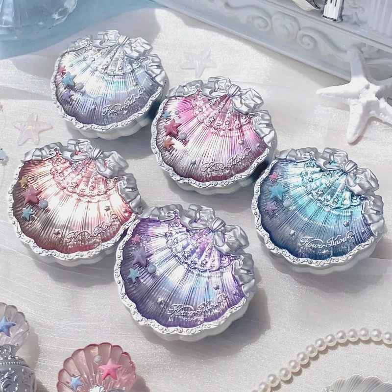 Flower Knows Shells Jewel Collection 양각 뺨 빈티지 경량 고농축 블러쉬 파우더 오랫동안 지속되는 페이스 메이크업