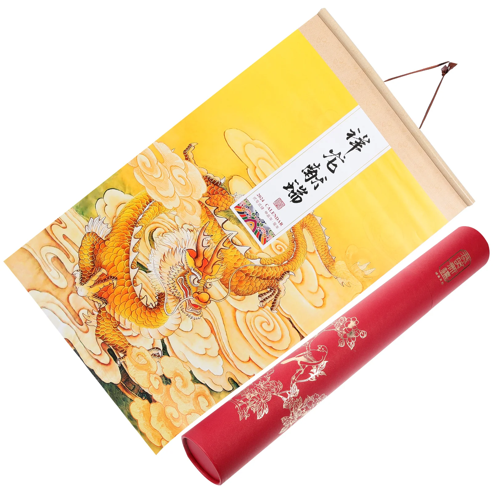 

Chinese Traditional Paper Calendar 2024 Hanging Wall Scroll Dragon Year Lunar Calendar Home Decor New Year Gift