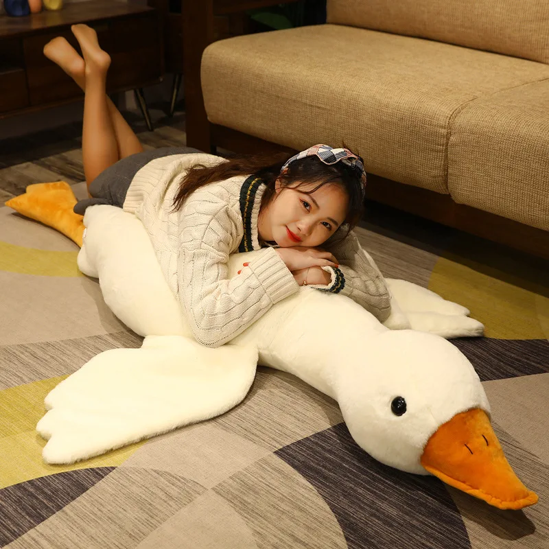 50/90cm Cute Goose Plush Toy Stuffed Animal Fluffy Duck Sleep Pillow Accompany Dolls Toys Birthday Gift Decor