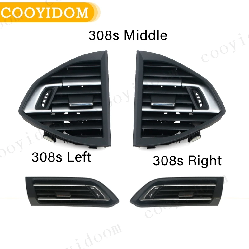 Car Air Vent Front Dashboard Air Conditioning Air Outlet Left And Right Middle Air Outlet For Peugeot 308 308S 408 2014-2019