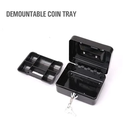 Stainless Steel Safety Lock Can Be Locked. High-quality Metal Home Office Safe. Stainless Steel Petty Cash Box 2 Keys