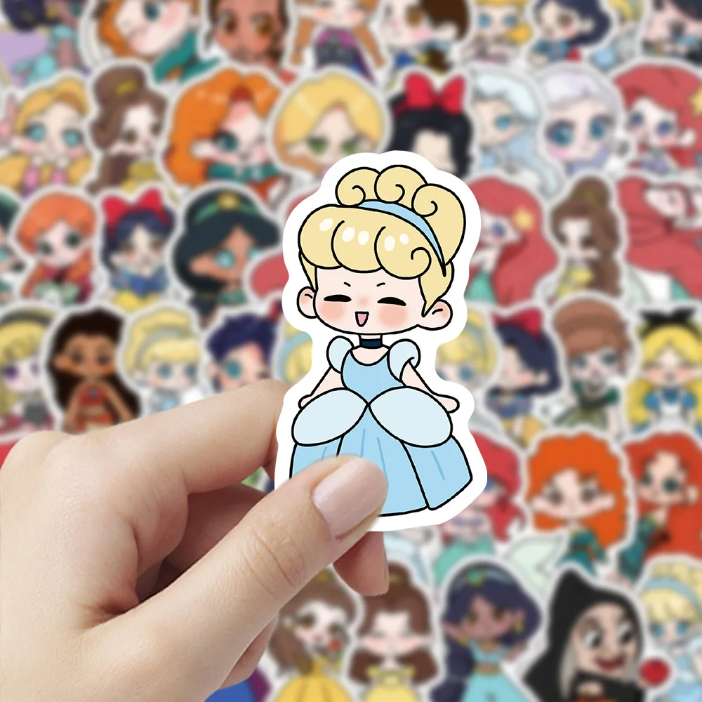 100 قطعة ديزني سنو وايت ارييل حسناء الأميرة ملصقات الجمالية الكتابة على الجدران الشارات للأطفال محمول الأمتعة سجل القصاصات مذكرات ملصق #3