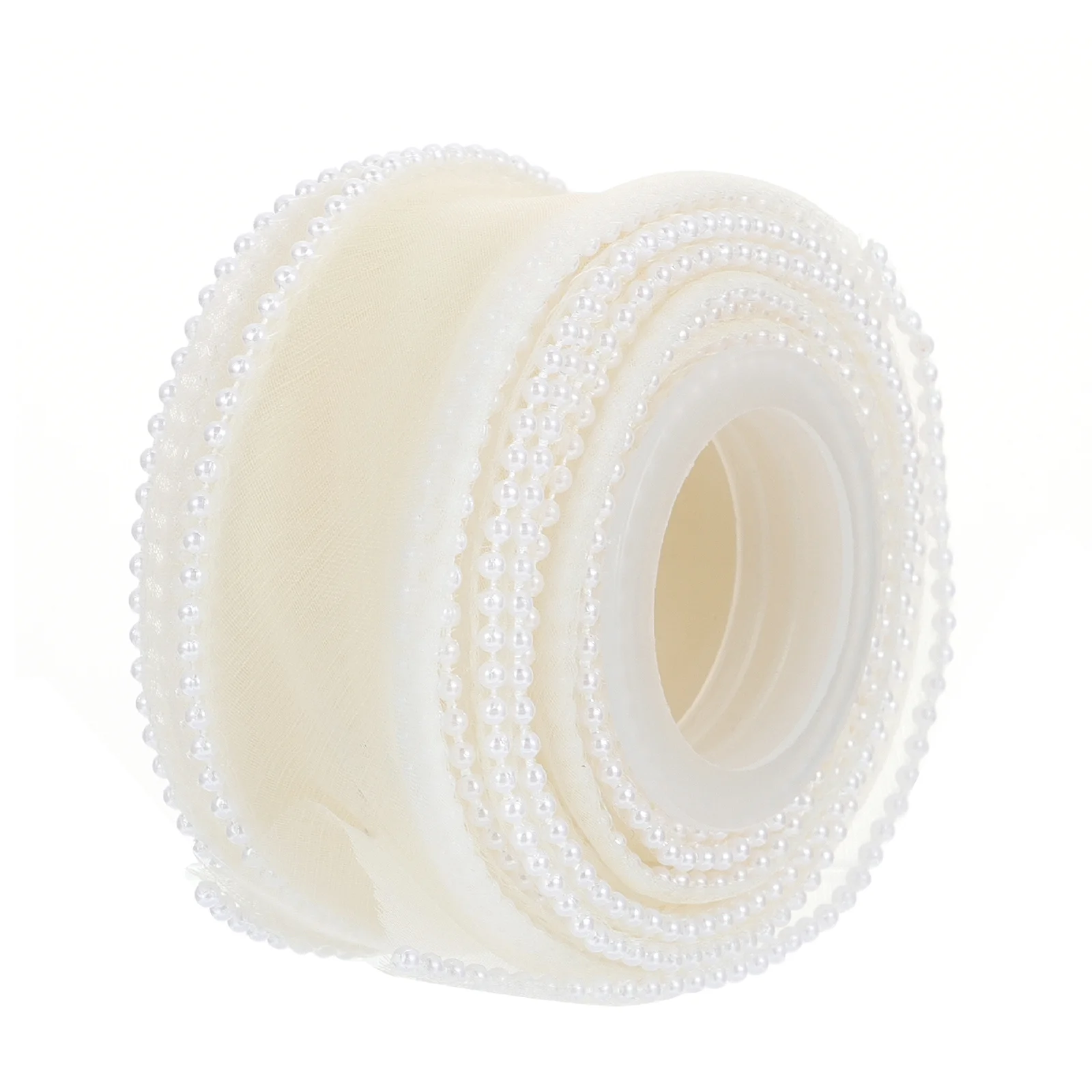 1 Roll Shiny Pearl Edging Ribbon for Flower Packaging Material Gift Box Decorative Ribbon for DIY Craft Sewing Handicrafts