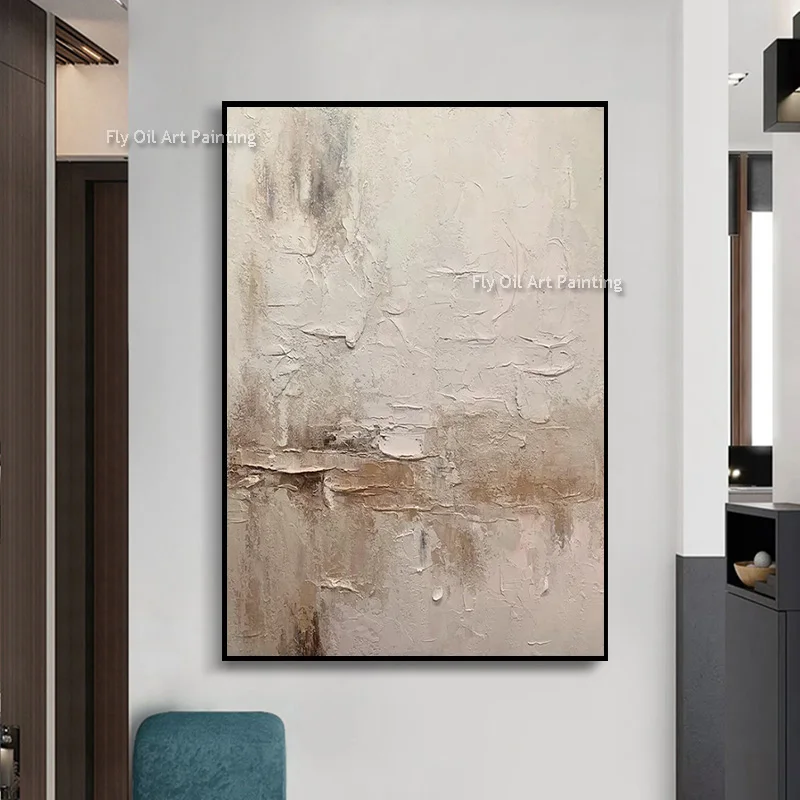 Original Hand‑Painted Mark Rothko Style Muted Brown Thick Canvas Wall Art Modern Impasto Oil Painting For Interior Decor