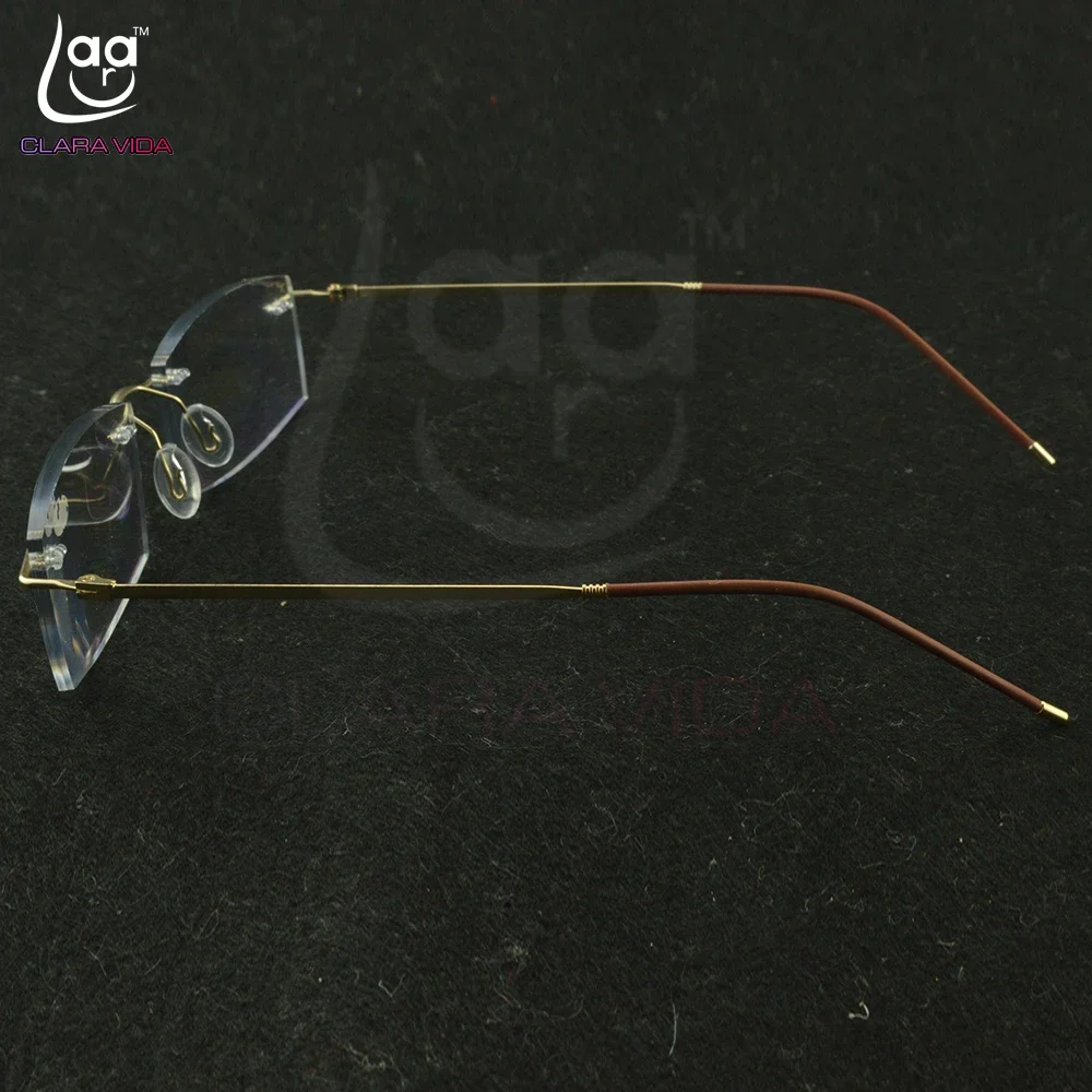 Titanium Frame Ultra Light Memory Gold Frame Coating Lenses Men Women Rimless Reading Glasses  0.75  1  1.5  1.75  2  2.25 To  4