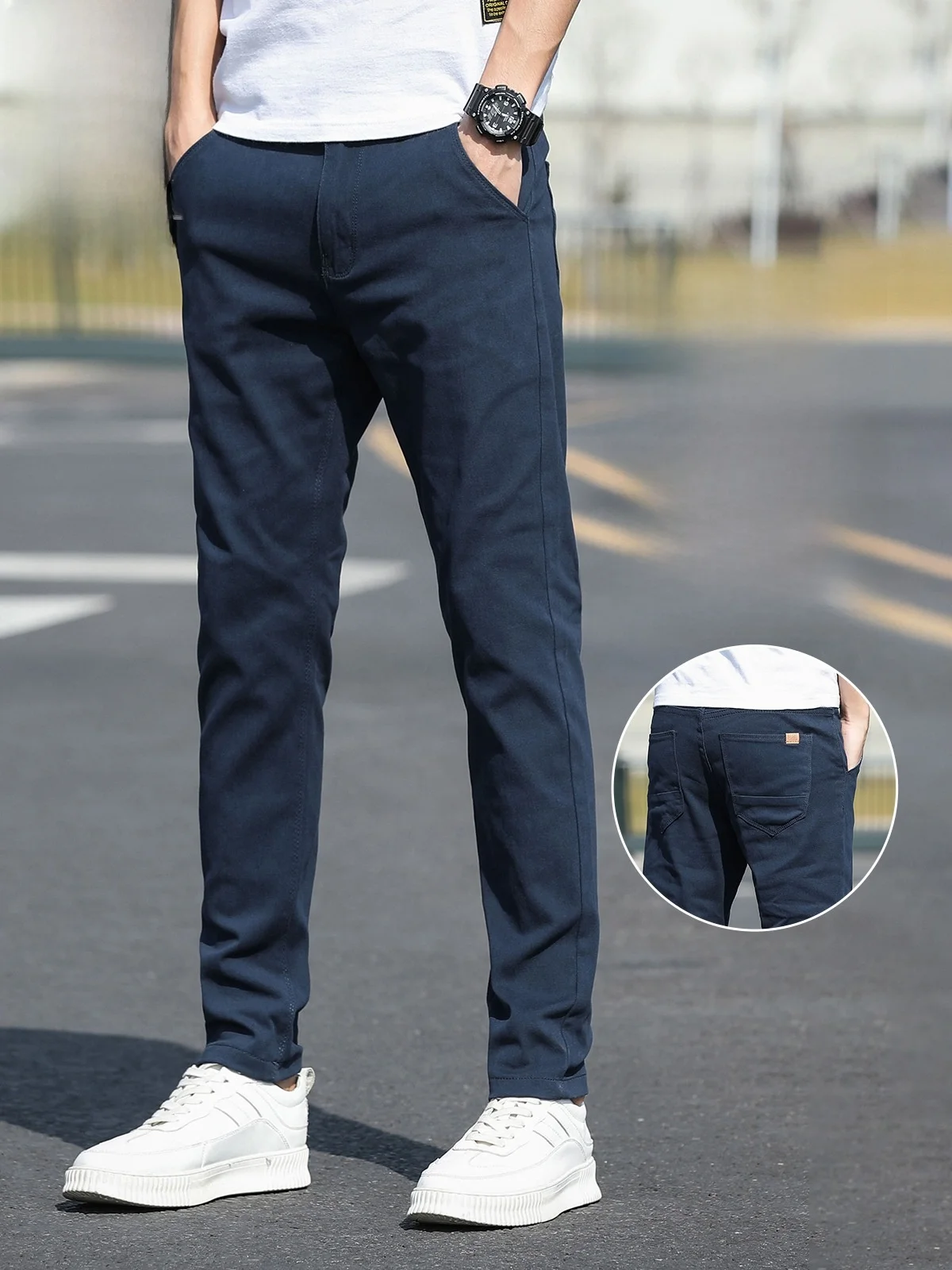 

Мужские повседневные брюки Slim Fit, летние модные универсальные свободные длинные брюки, молодежные брюки Vitali Sle, устойчивые к сминанию