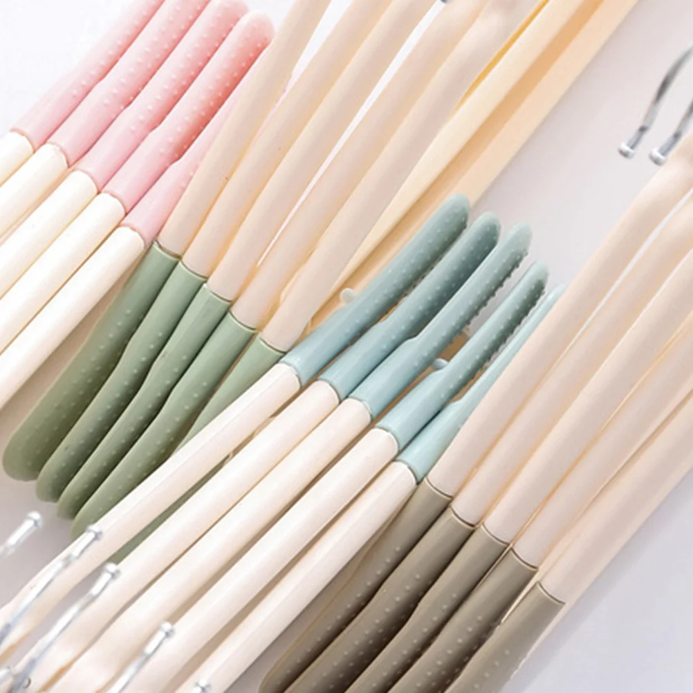 

10Pcs Seamless Hangers Non-Slip Plastic Clothes Hangers for Coats Trousers Home Drying Storage Ergonomic Design No Edge Rotating