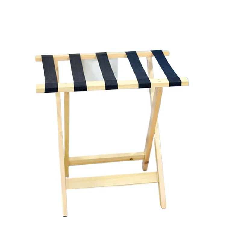 

Bedroom bedside clotheser at night Solid wood foldable hotel luggage rack