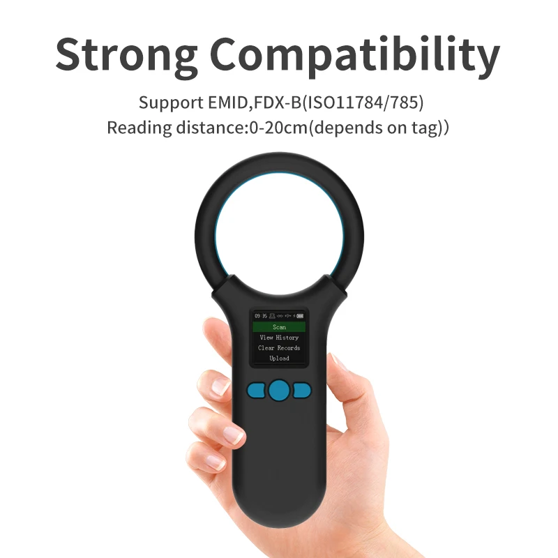W91A Animal Chip Scanner 134.2Khz 125Khz Pet Microchip Reader 500 Records Memory Animal Tag Reader