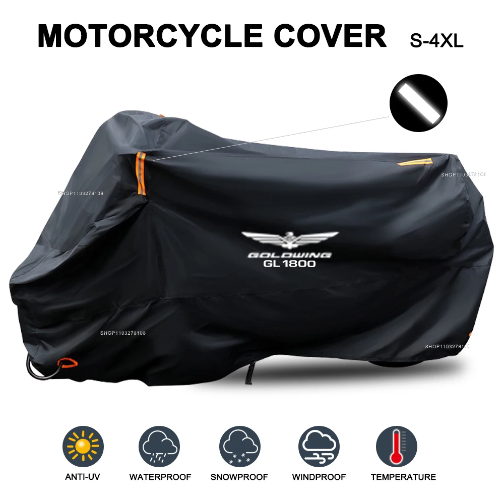 Motorcycle Cover Waterproof Outdoor All Season Dustproof UV Protective Moto Rain Cover for HONDA Goldwing 1800 GL1800 2001-2023