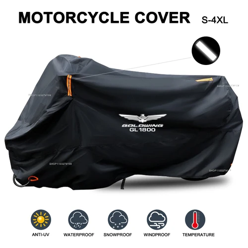 Cubierta de motocicleta impermeable al aire libre todas las estaciones a prueba de polvo protección UV Moto cubierta de lluvia para HONDA Goldwing 1800 GL1800 2001-2023