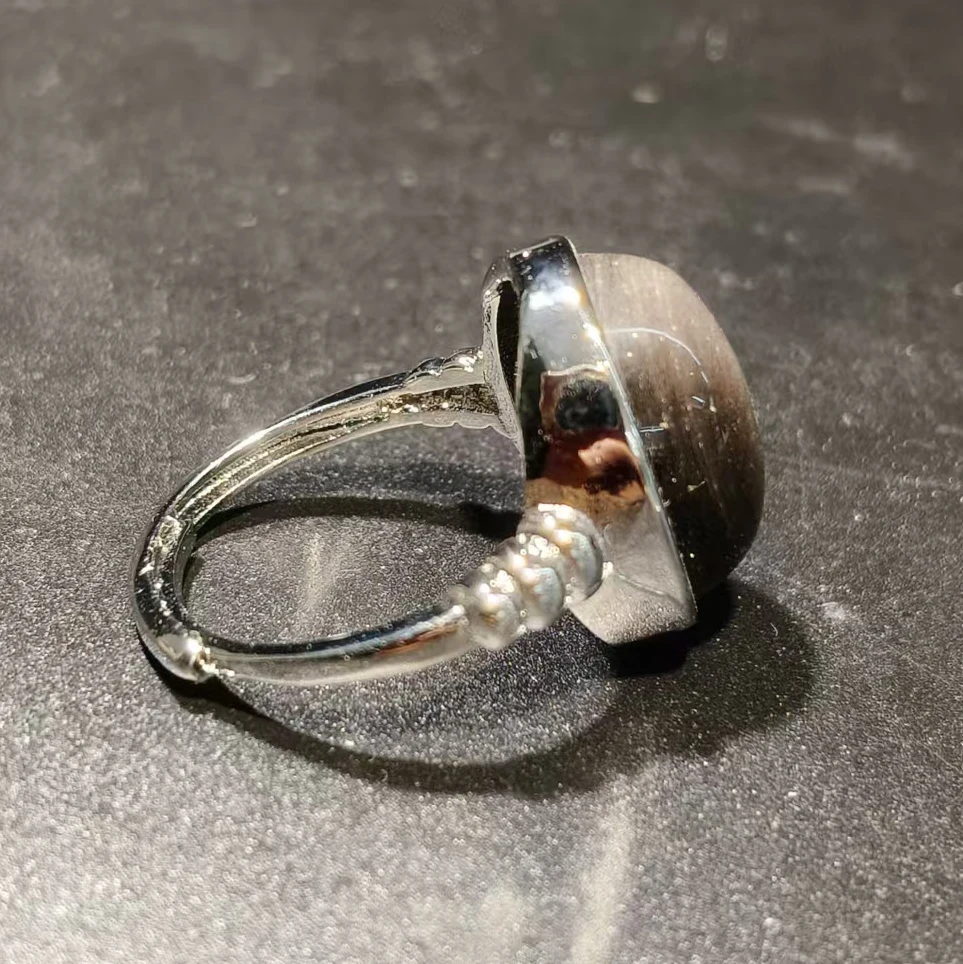 خاتم سبج ذهبي من الأحجار الكريمة الطبيعية 100% للرجال خواتم فضية مطلية بالنحاس قابلة للتعديل هدية مجوهرات