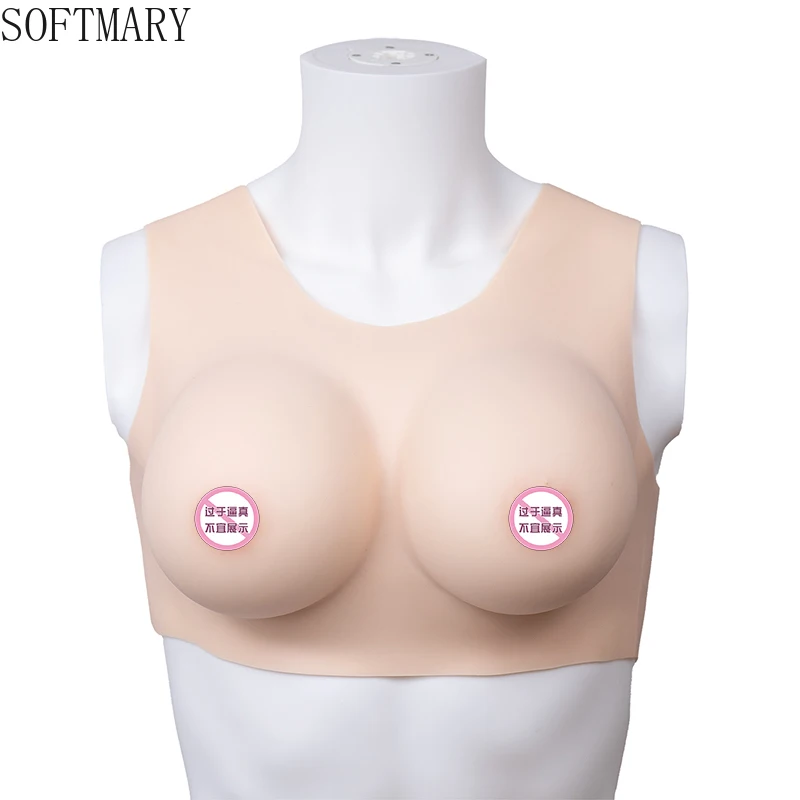 

SOFTMARY Backless Fake Breast Silicone Breast Molding Chest Plate Sexy Role-playing Drag Queen Fake Boobs Breast Forms Boobs