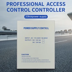 DC12V5A 50W Door Access Control System Switch Power Supply AC110~240V Access Control Power Source Compatible with Backup Battery