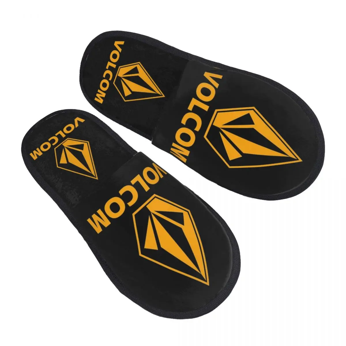 Volcoms Logo Comfy Scuff With Memory Foam Slippers Women Hotel House Shoes