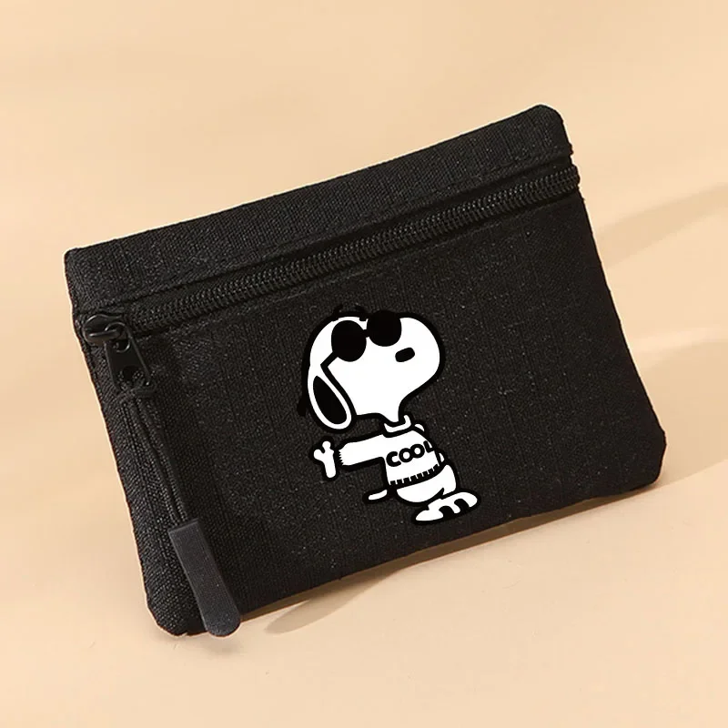 Snoopys Mini portamonete Cartoon Kid Canvas Wallet Zipper Money Pouch simpatico porta carte di credito Kawaii Key Storage Bag regali