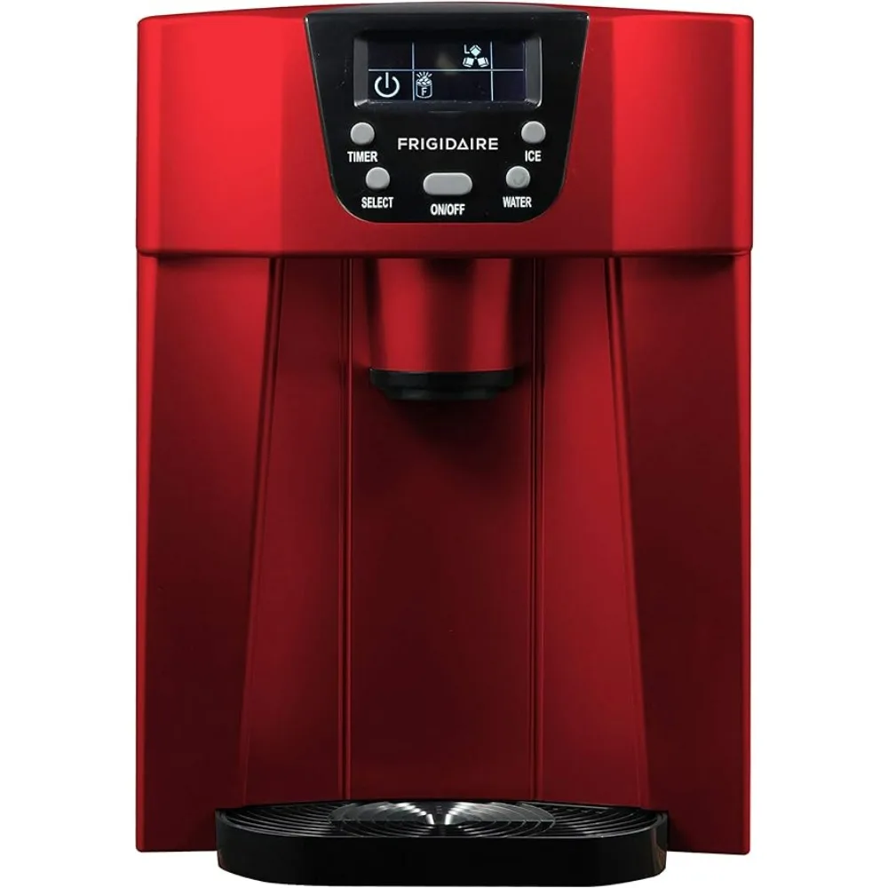 FRIGIDAIRE EFIC227-RED Compact Maker and Water Dispenser, 26lb of Ice per Day, Red