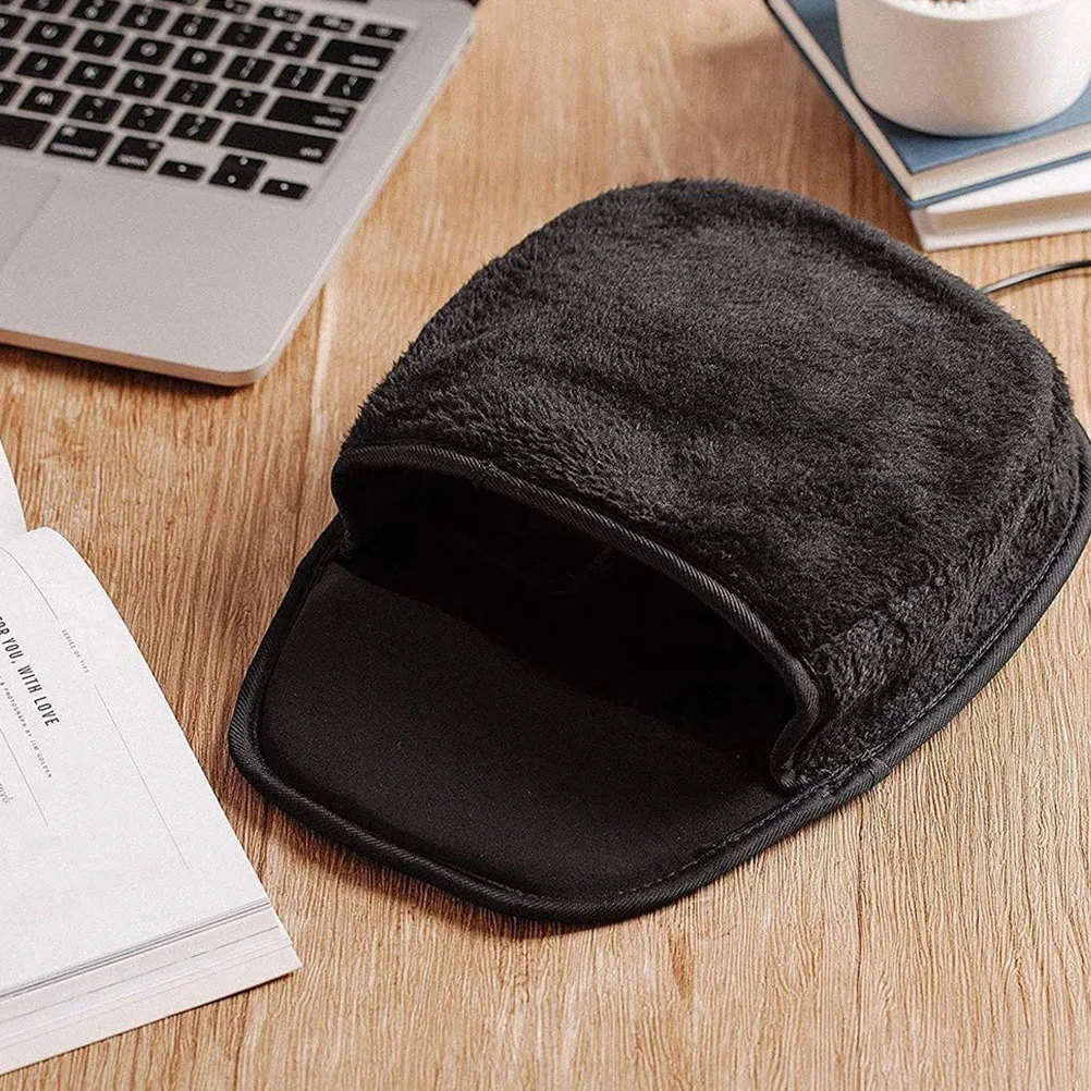 

C USB Heating Mouse Pad Warming Desk Heated Hand Warmer Black Rechargeable Cute