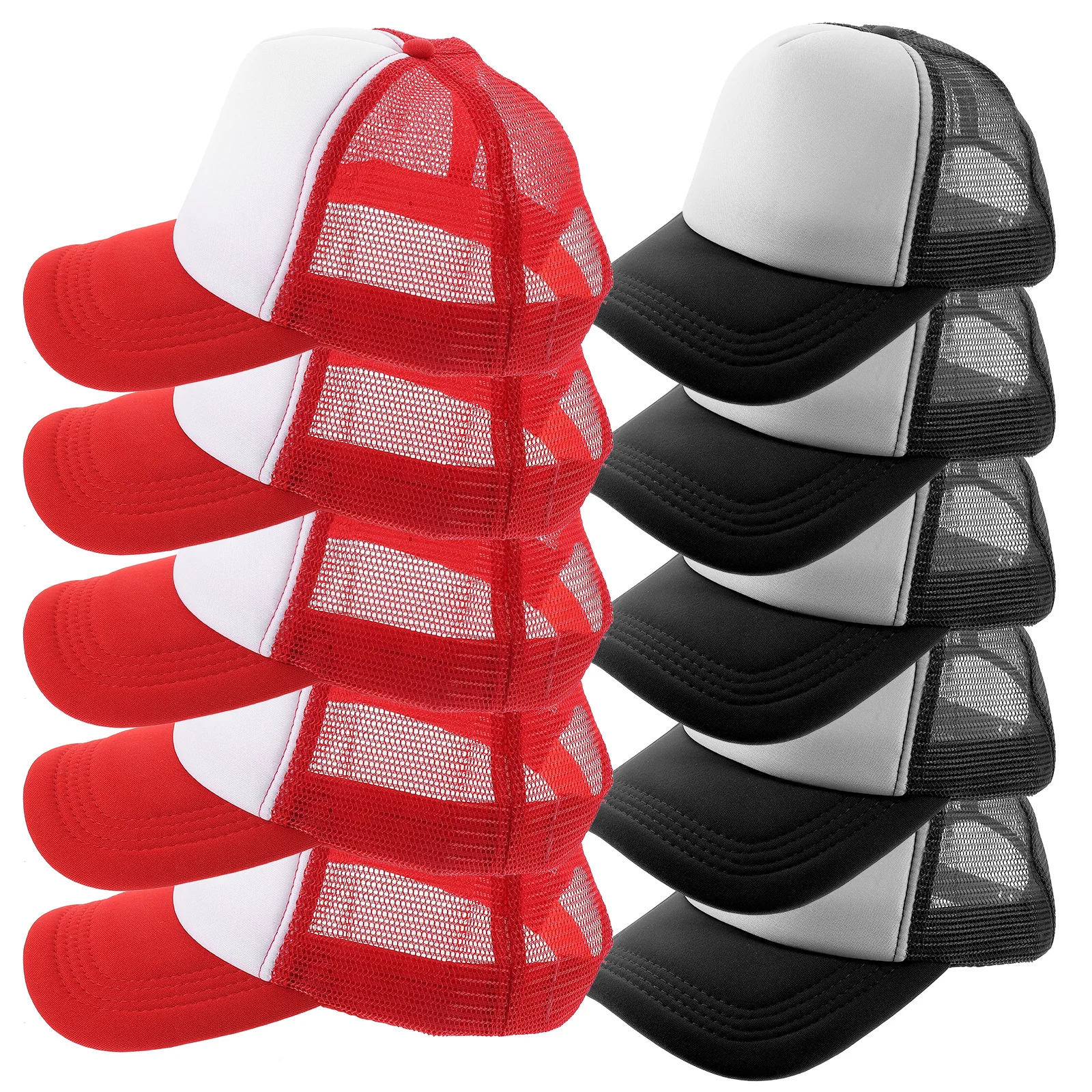 10 Stück leere Mesh-Baseballmützen, DIY-Sublimationskappen, atmungsaktiv, leicht, für Tennis, Klettern, Angeln, Sublimationshüte