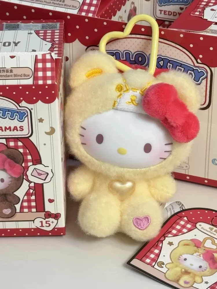

New Genuine Hellokitty Teddy Pajama Series Blind Box Kitty Vinyl Mystery Box Dolls Cartoon Anime Figures Mystery Christmas Gift
