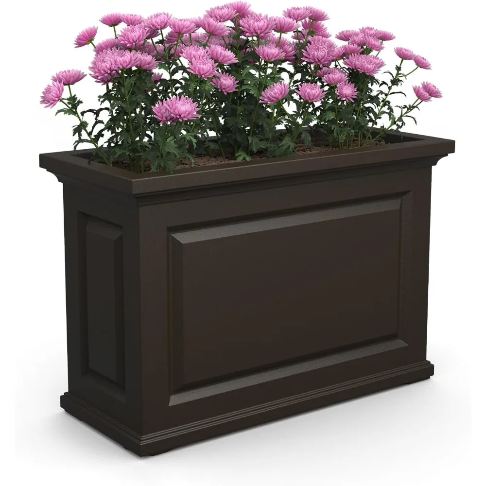 ket Trough Planter - Black - 36in L x 16in W x24in H - with 17.3 Gallon Built-in Water Reservoir (4847-B)