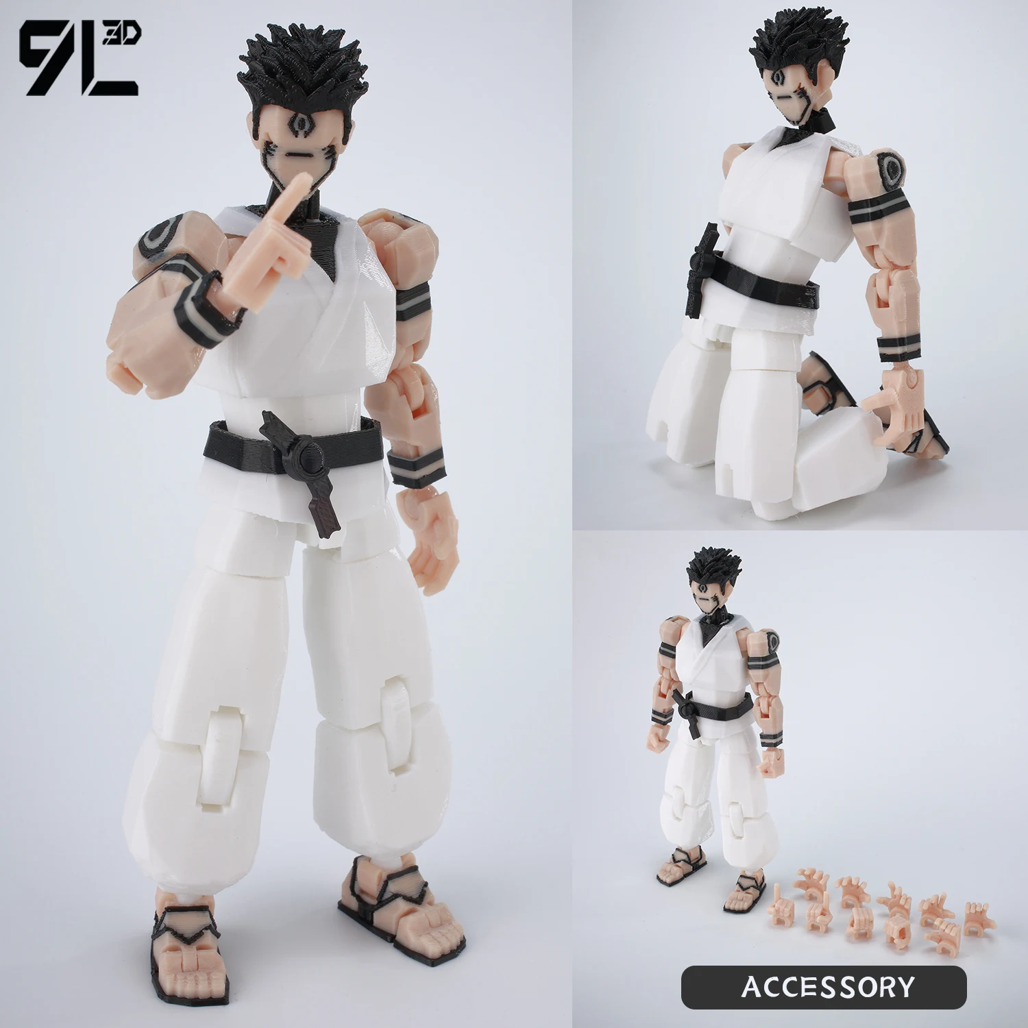 9L3D Titan 13 Vormontiertes Gojo Sukuna Jujutsu Toji Actionfiguren-Set 3D-Druck Dummy Glücksbringer Vollkörper Mechanischer Roboter Spielzeug