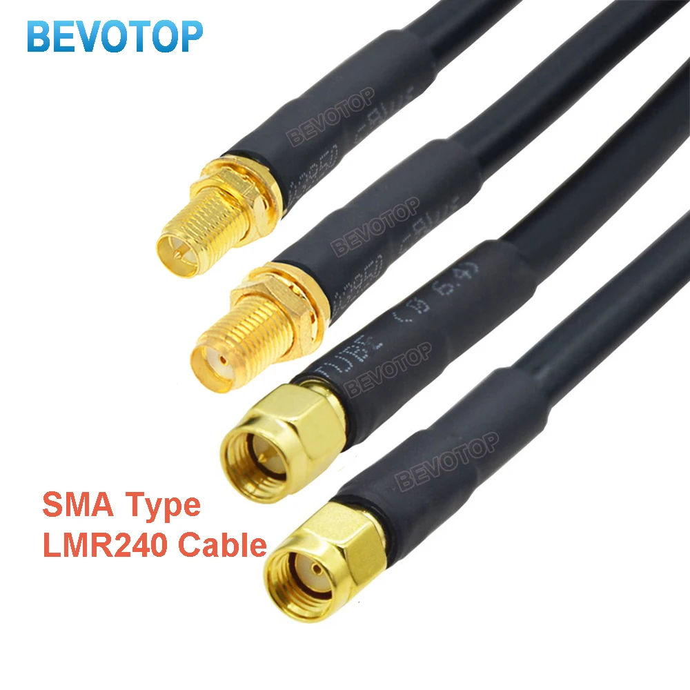 

LMR240 50-4 Coax Cable SMA to SMA Male Female Connector RPSMA To SMA Right Angle Crimp for LMR240 High Quality 50ohm Fast