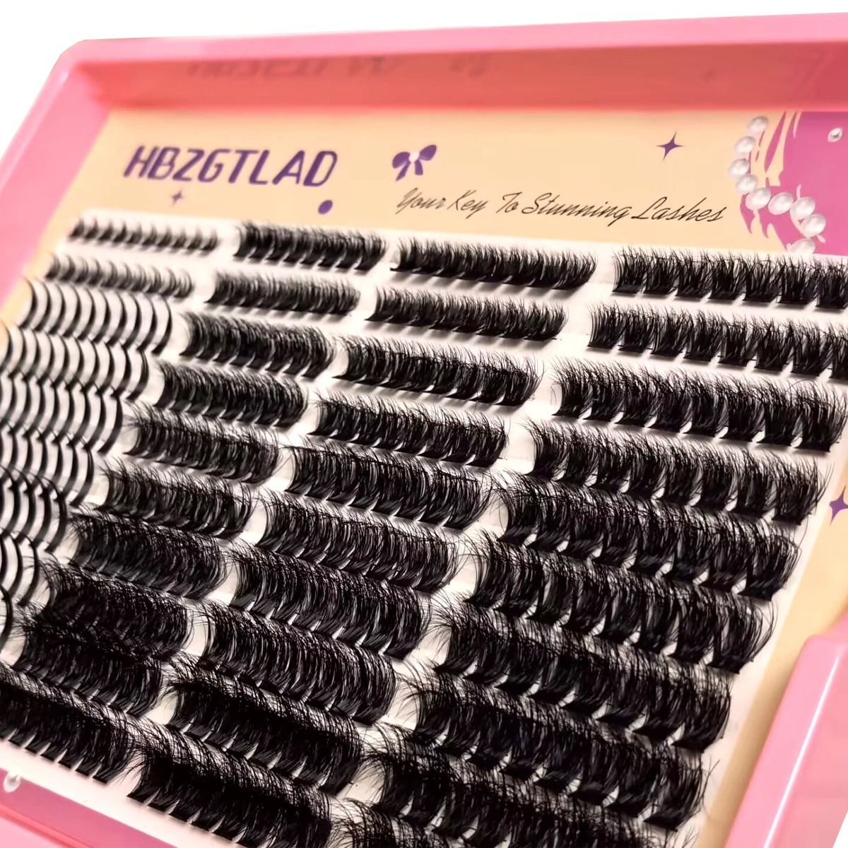 HBZGTLAD 40-reihiges Set mit falschen Wimpern, natürliche Simulation + untere Wimpern + segmentierte Wimperncluster, geeignet für Anfänger.