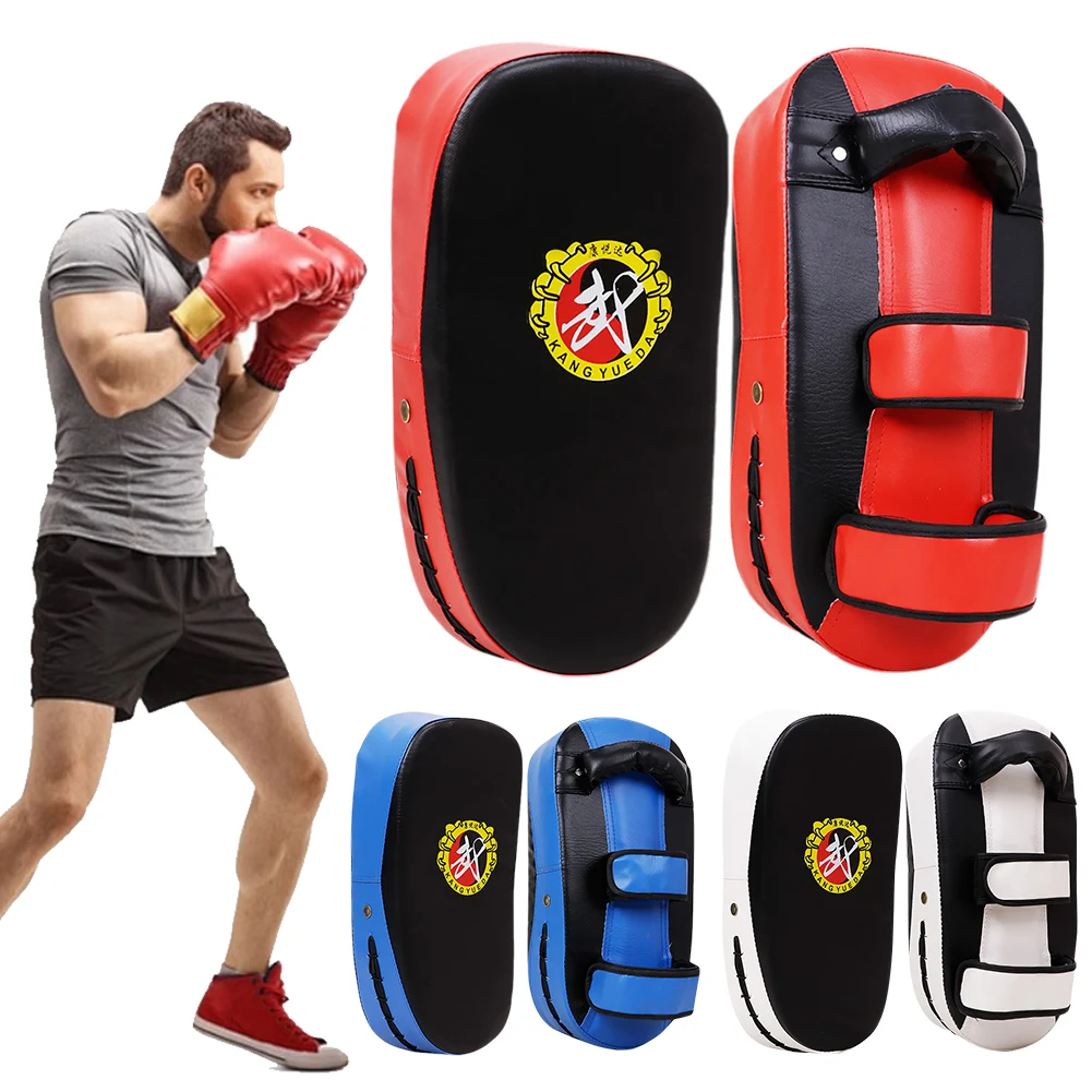 Taekwondo Boxing Target PU Leather Hand Foot Kicking Pad Arc-Shaped Taekwondo Foot Target for Martial Arts Training