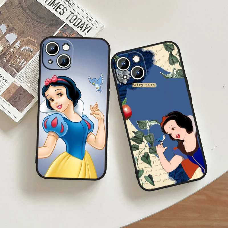 Disney Snow White For Apple iPhone 15 14 13 12 11 XS XR X 8 7 6 6S 5 5S Pro Max Plus Black Cover Phone Case