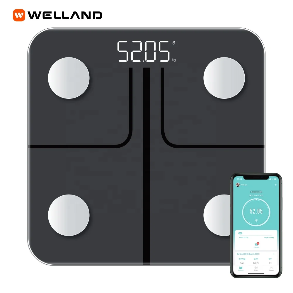 -Compatible LED Digital Smart Weighing Body Fat Scales BMI Body Composition Analyzer Smartphone App Bathroom Scale