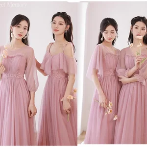 Ehrenkleider von Mädchen, Lila Purple Lady, Bachelor -Kleider, Tüll, Netznetz, Tüll, Abschluss, Hochzeitsgast, Champage, Grau, Rückenelastik, billig, M58 8 Hauptverkaufskleid Lilas Madrinha - №3