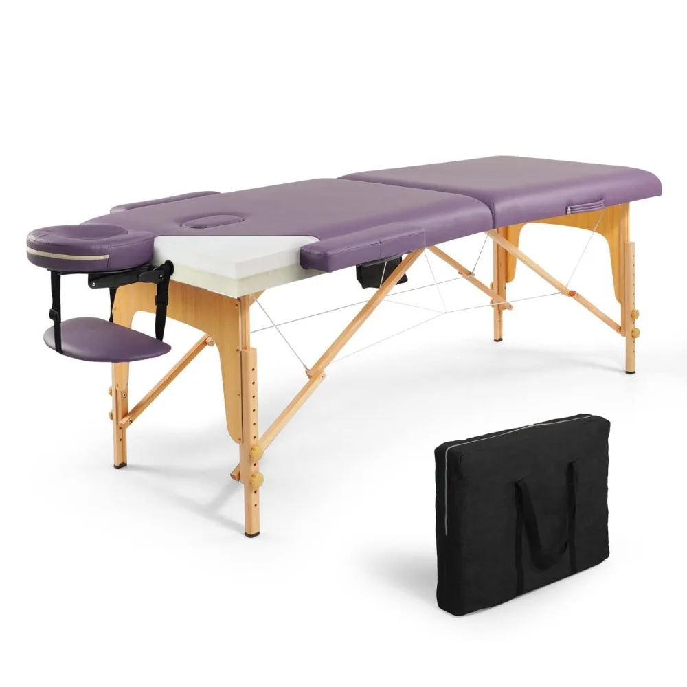 

Premium Memory Foam Massage Table, 84 Inch Foldable & Portable, Height Adjustable Spa Bed, Facial Cradle Salon Bed, Customized
