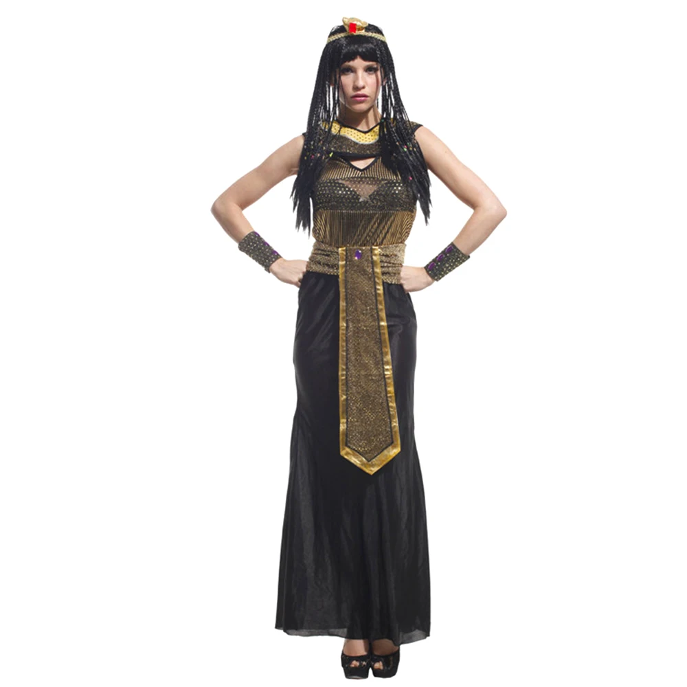 Halloween Ancient Egypt Egyptian Pharaoh Costume for Men King Cleopatra Queen Cosplay Carnival Party Medieval Couple Party Dress - view 6