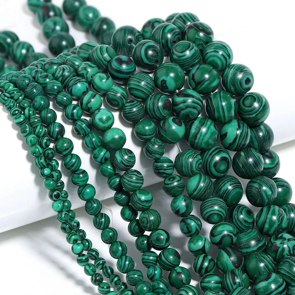 Natural Green Malachite Stone Beads 4/6/8/10/12mm Loose Spacer Bead for Jewelry Making Bracelet Necklace Accessories