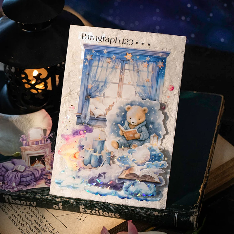 Card Lover 30 Pcs [Quiet Night Reading Series] Read The Scenery Handbook  Stickers PET Sticker Paper Material Scrapbook Kit