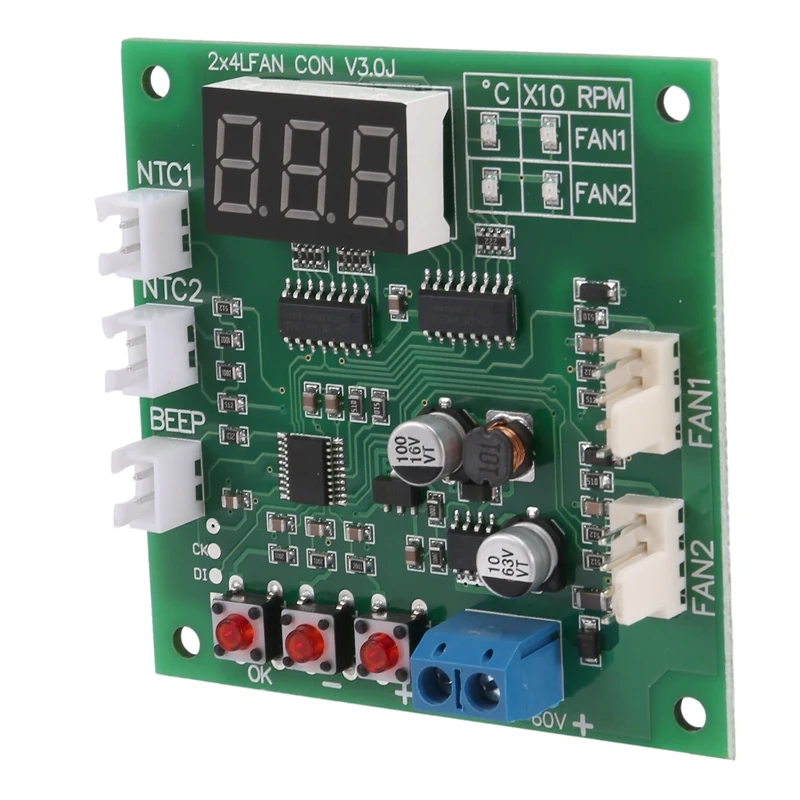 2 CH 4 Wire Voltage Regulator LED Digital PWM Motor Speed Controller Fan Temperature Controller PC Fan Thermostat