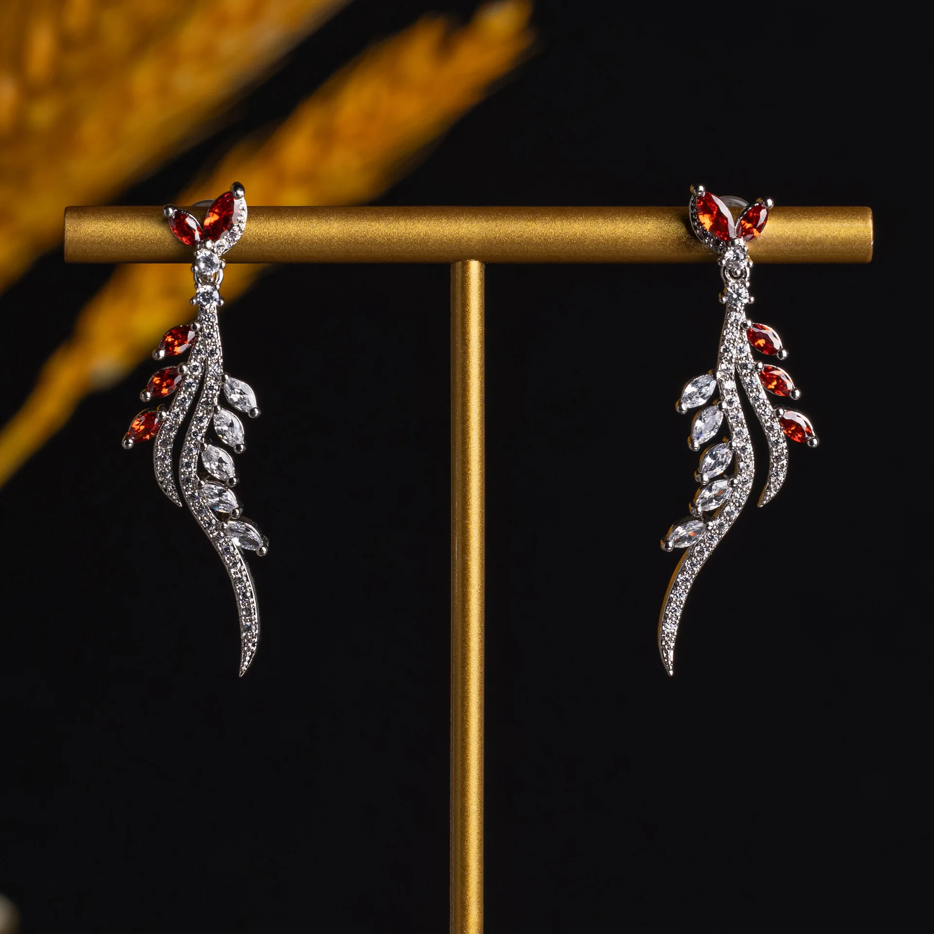 Light Luxury Long Cubic Zirconia Drop Earrings High-End Elegant Dangle Earrings Women Exquisite Party Jewelry Gift
