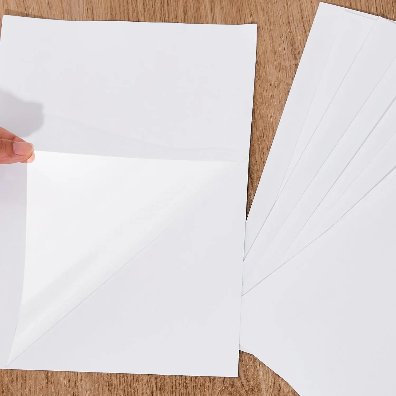 A4 50 Sheets  8.3 x 11.7 In Clear Holographic Sticker Paper Glitter Clear Overlay Cold Laminating Film Self Adhesive Vinyl Sheet