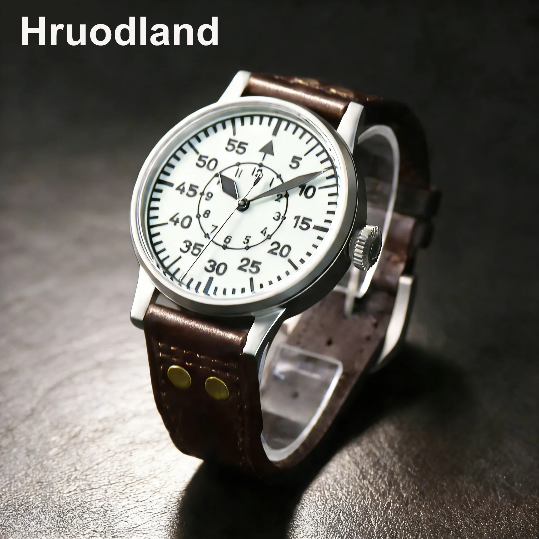 Hruodland 2025 New Pilot Men's Automatic Mechanical Watch Pt5000 Sapphire Luminous C3 Stainless Steel Waterproof 10Bar Reloj Hom