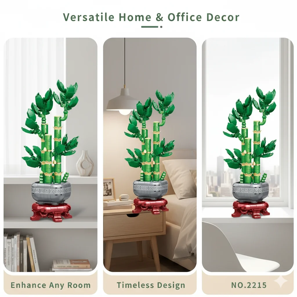 DIY decoración creativa del hogar flores artificiales bloques de construcción planta en miniatura bonsái ladrillos juegos Año nuevo amigo regalos para adultos