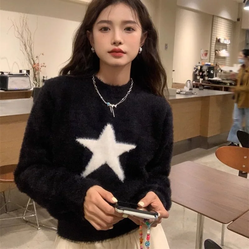 

Non-Balliting Soft Cozy Knitted Sweater Star Patterned Inner Wear Autumn Winter New Arrival High End Women's Faion