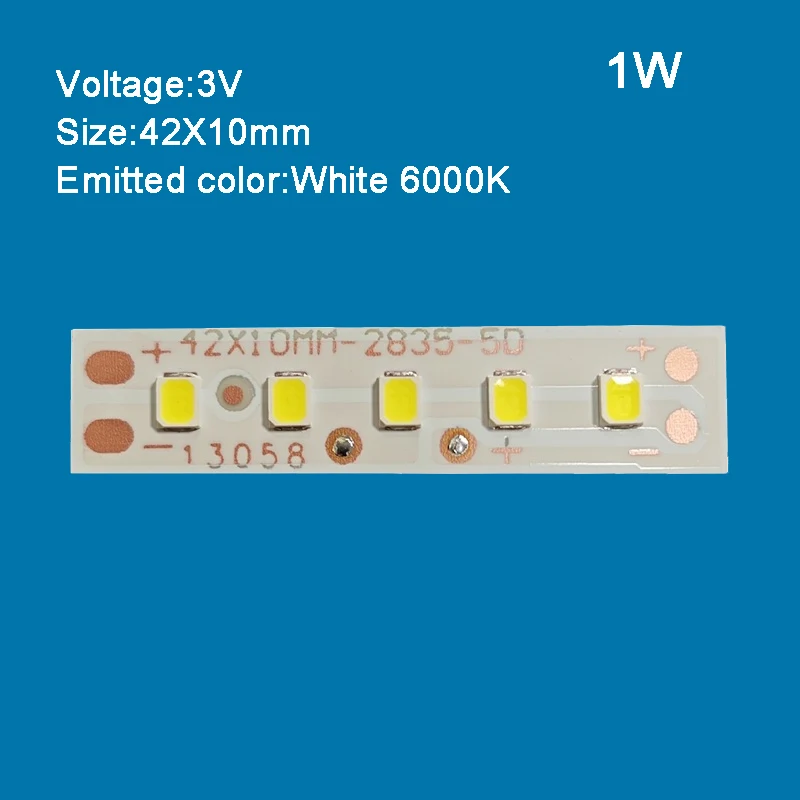 Barra de luz LED para decoración del hogar, 10 piezas, 42mm, 3V, 1W