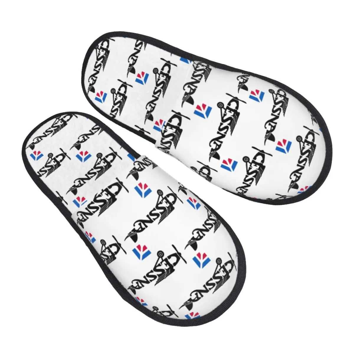 Custom Cessna Logo Slippers Memory Foam Warm Soft Women House Slipper Bedroom Cozy Shoes