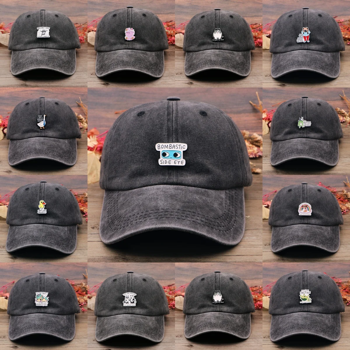 Cute Animals Cats Frog Goose Vintage Classic Baseball Caps for Men Cap Cartoon Casual Style Women Washed Hat Outdoor Sports Cap