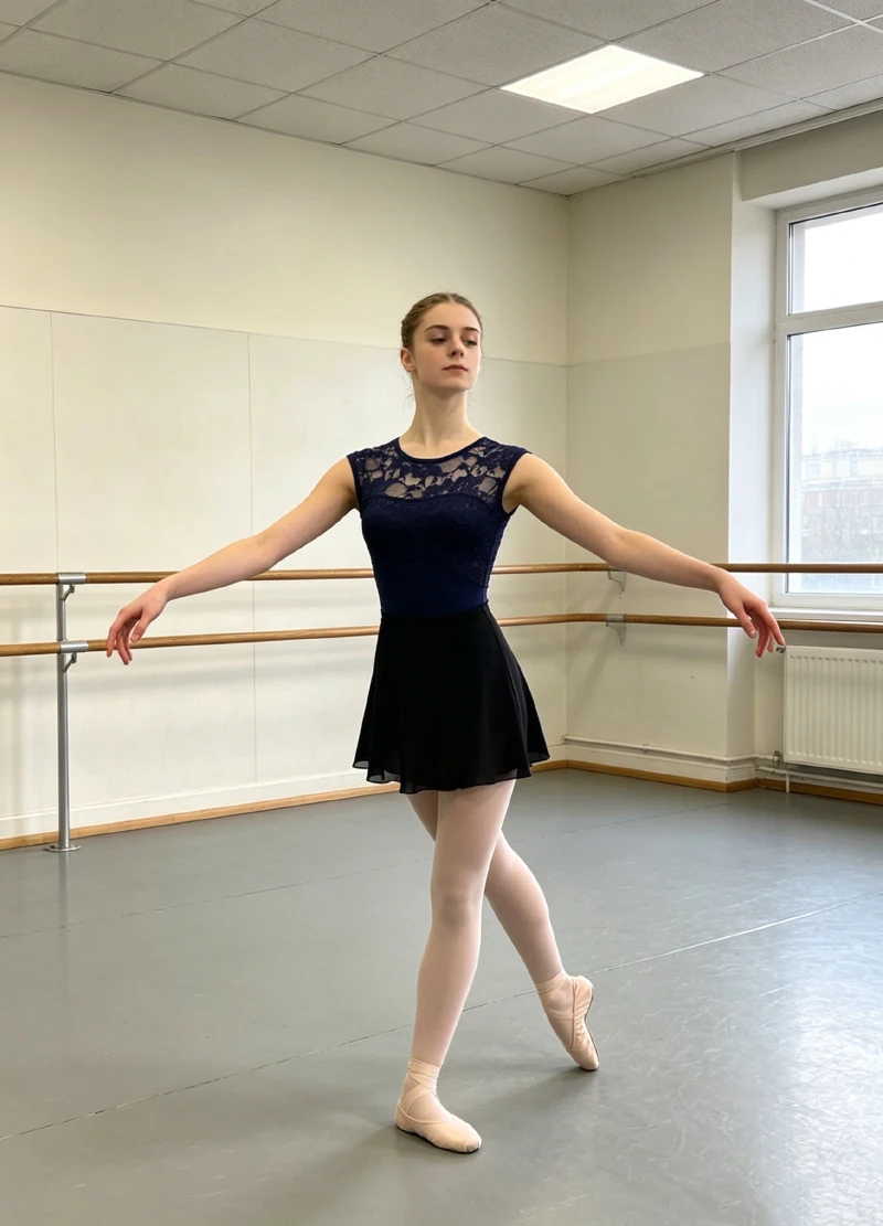 Damen Chiffon Ballettrock Kleiner Schürzen-Tutu Einfarbiger Übungs-Trikotrock Hochwertige Elegante Tanzkleidung für Erwachsene – Detail 11