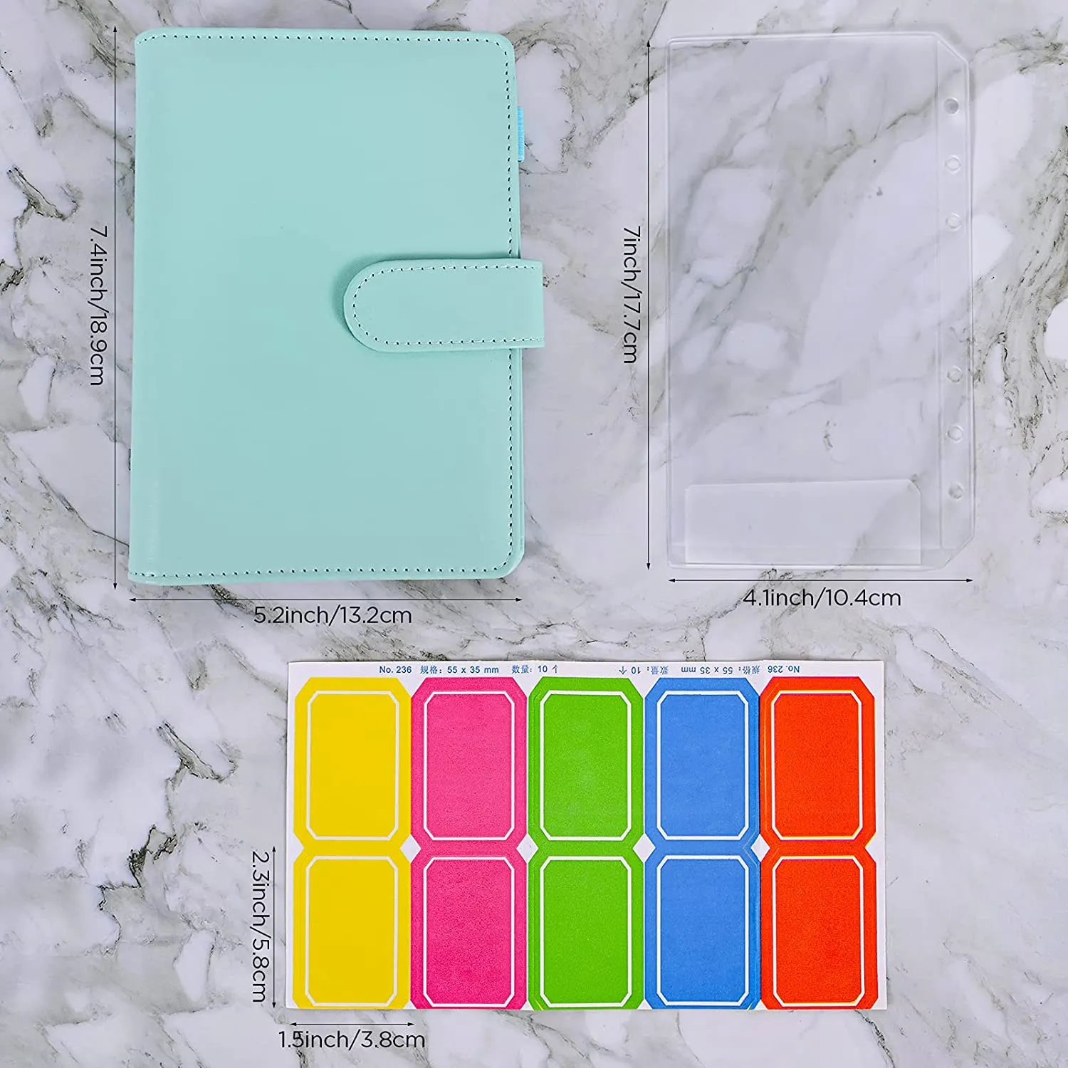 A6 Budget Binder with Zipper Envelopes-Money Organizer for Cash with 20 Cash Envelopes for Budgeting, Cash Binder