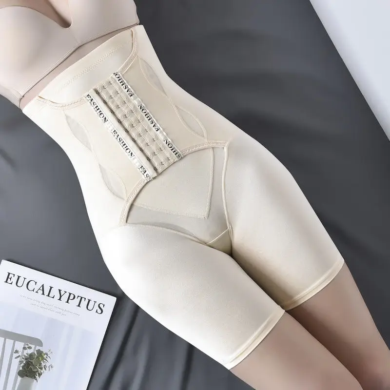 High Waist Leg Body Shaping Women's Postpartum Flat Angle Abdomen Closing Pants With Button To Strengthen Tummy Control Leggings